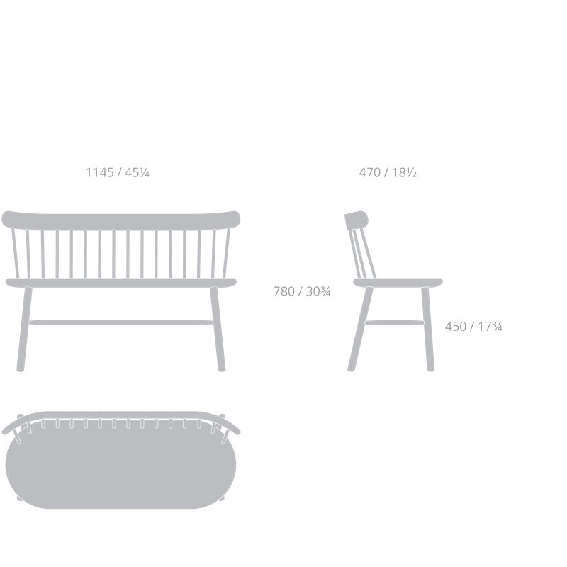 Ai Solid Wood Bench, Orange