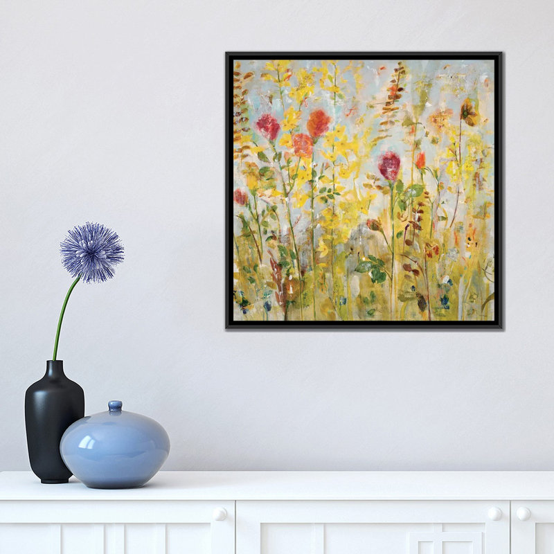 «Spring Medley», reproduction sur toile, H 18 po x l 18 po x P 1,5 po, Toile avec cadre flottant noir, Pas de tapis