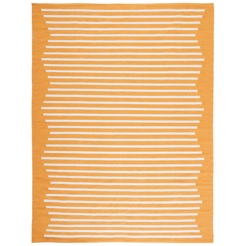 Esty Hand Woven Cotton Striped Rug, Rectangle 8' x 10'