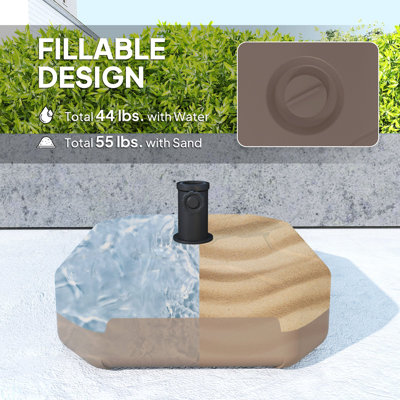 Support de parasol, support de parasol carré pour patio, base de parasol d'extérieur robuste