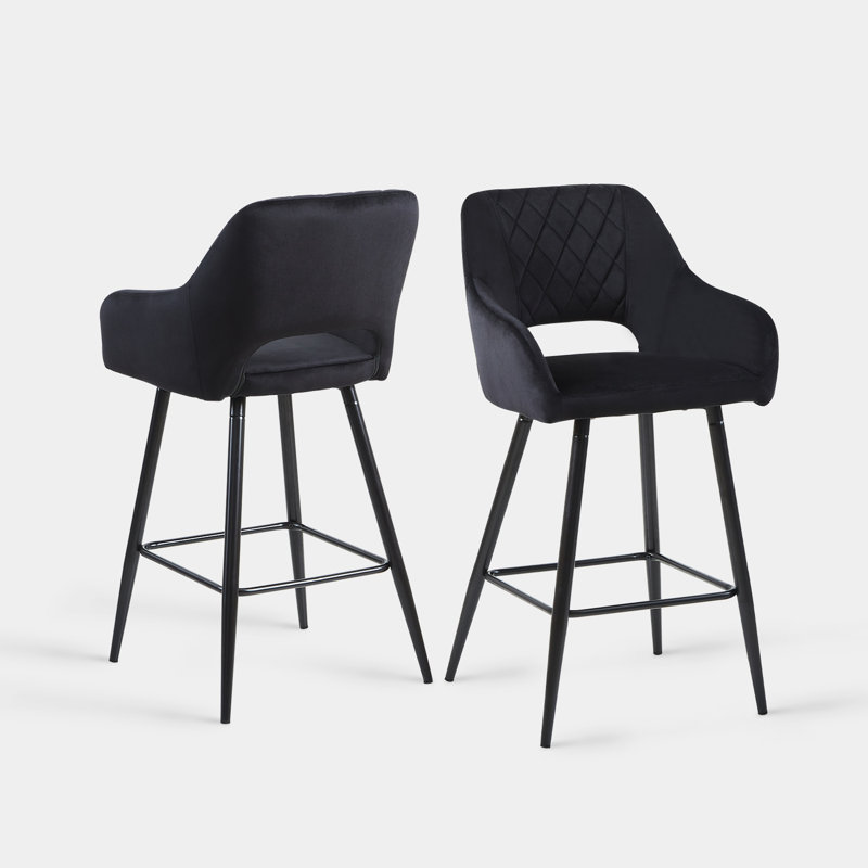 Alvy Upholstered Counter Stool with Metal Frame