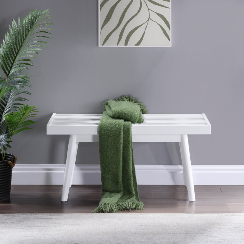 Banc à lattes, banc d'entrée, 17.5" H x 41.3" W x 16.5" D