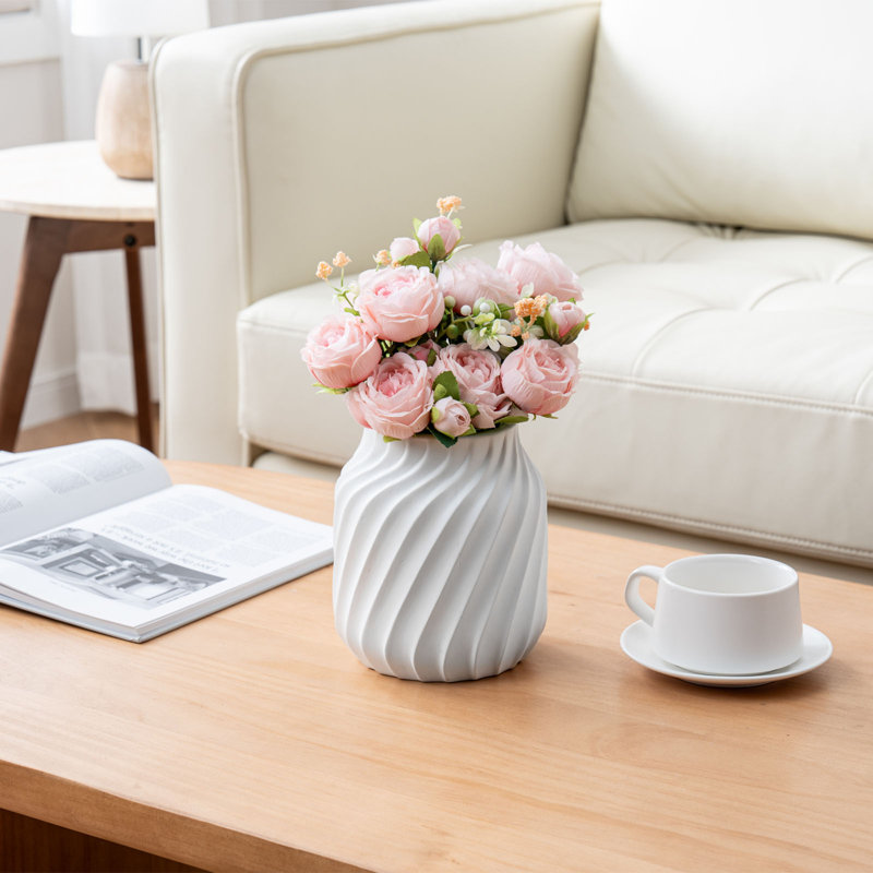 White 41cm Ceramic Table Vase