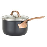 Viking 3-Ply Black and Copper Sauce Pan with Glass Lid