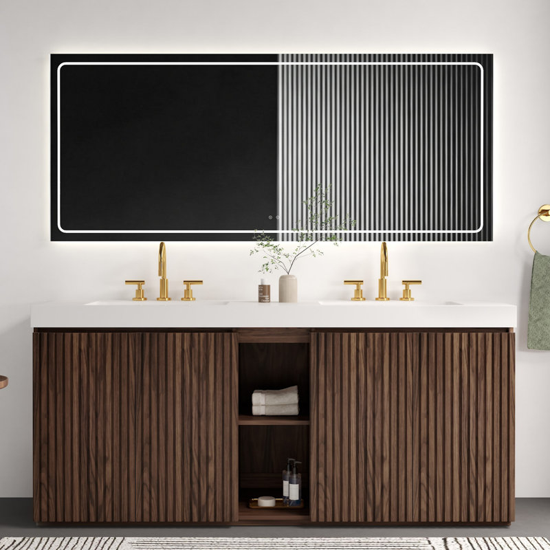 Meuble-lavabo avec lavabo noyer 72F "Winston, Walnut