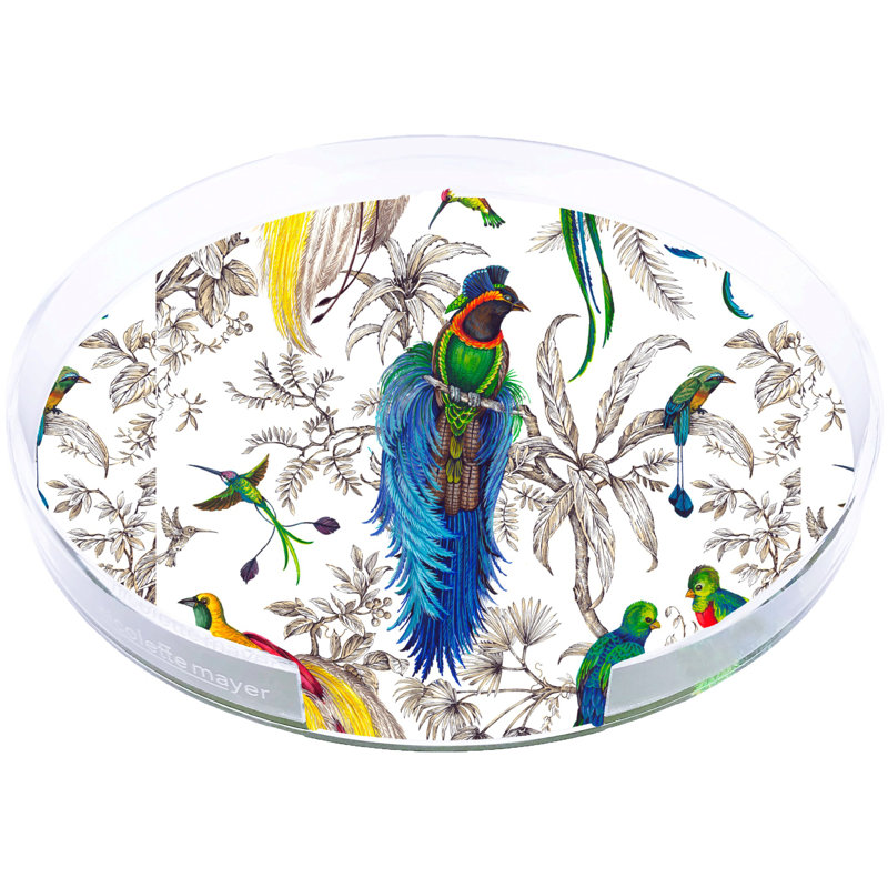 Audubon Exotica Acrylic Round Placemat Tray, Tropical