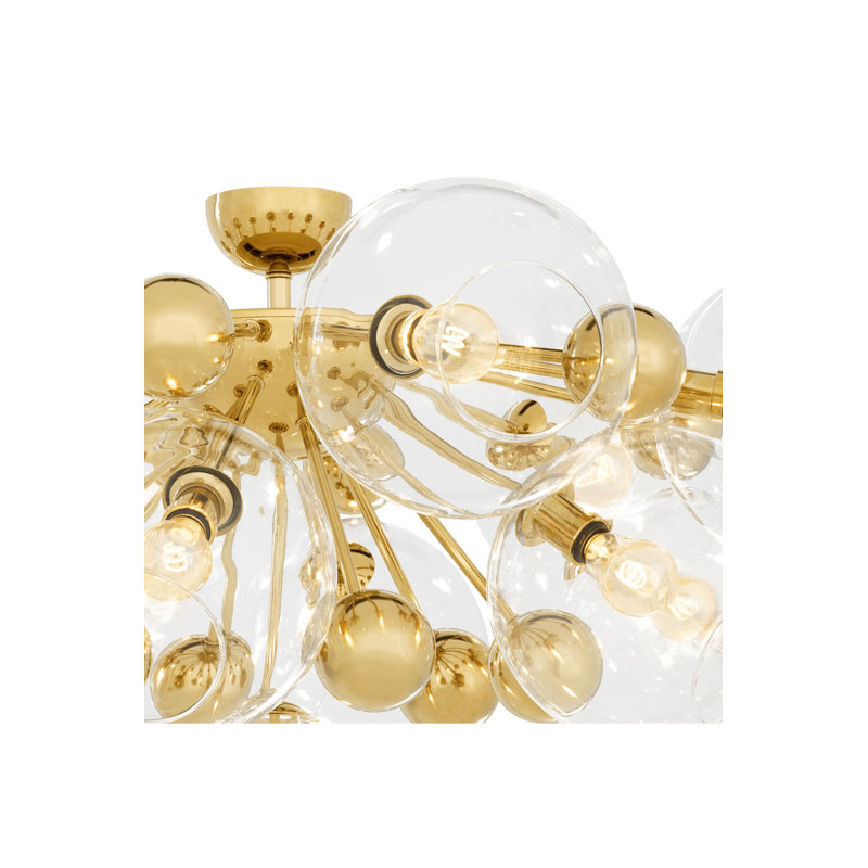 Soleil Glass Flush Mount, Gold
