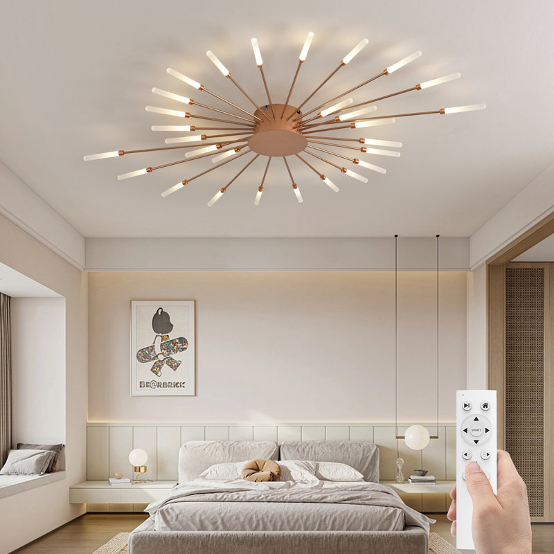 Acrylic LED Flush Mount, Gold