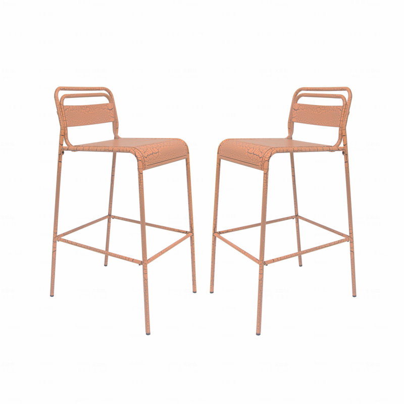 Ensemble de 2 tabourets de bar d'extérieur, Orange