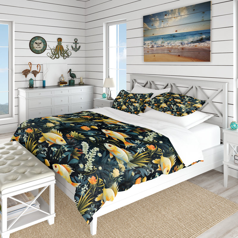 Ensemble de housse de couette Ocean Odyssey, Housse de couette simple + 1 taie décorative stan