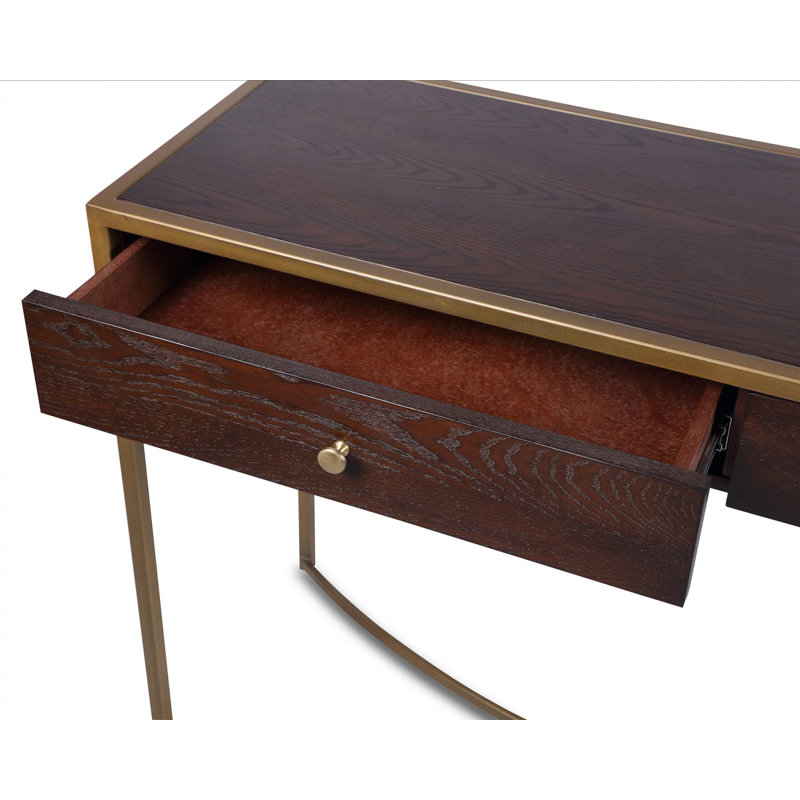 Rivoli 47'' W Console Table, Gold, Black