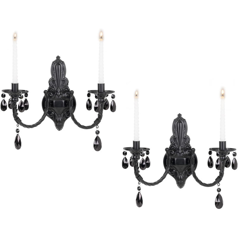 Ensemble de 2 appliques murales en fer noir