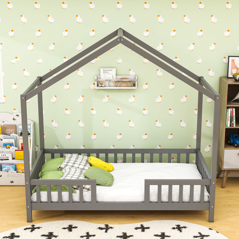 Wood Floor Bed with Canopy, Twin