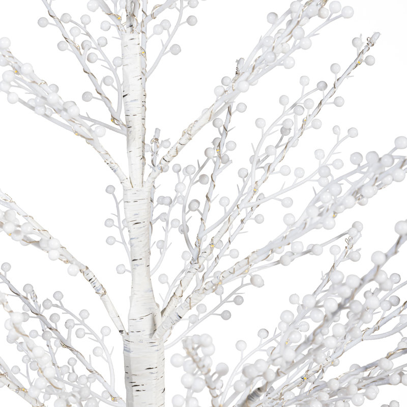 LED White Berry Tree, 48"H
