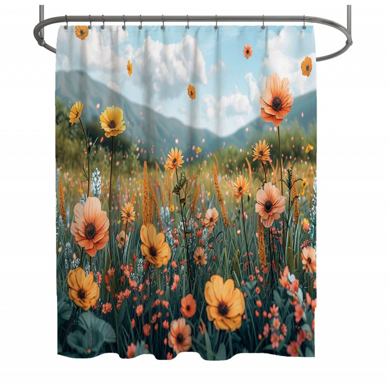 Meadow Nature Vibrant Yes Shower Curtain, 73"H x 70"W