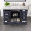 Minnich 48 In. Blue Single Sink Bath Vanity With Carrara Quartz Top And Undermount Porcelain Sink