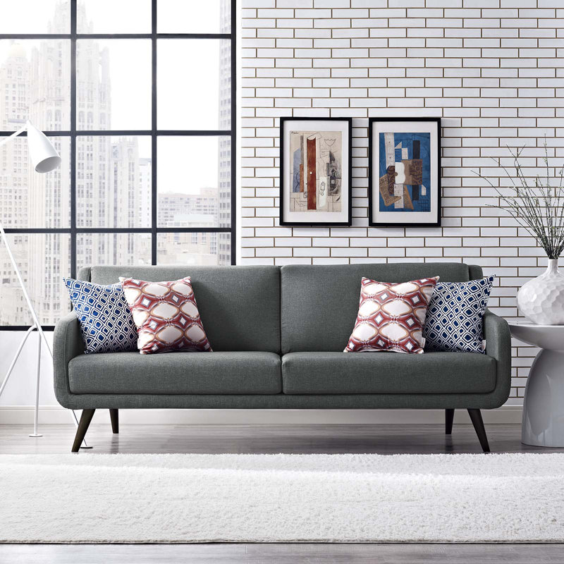 Canapé Modway Carson Carrington, Velours gris performance