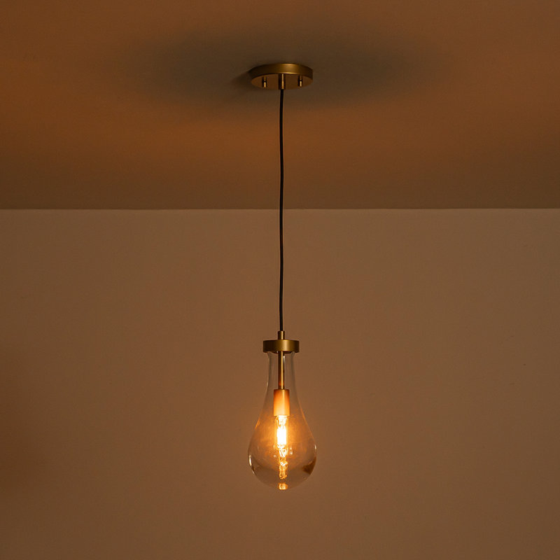 1 - Light Modern Raindrop Teardrop Solid Clear Glass Pendant