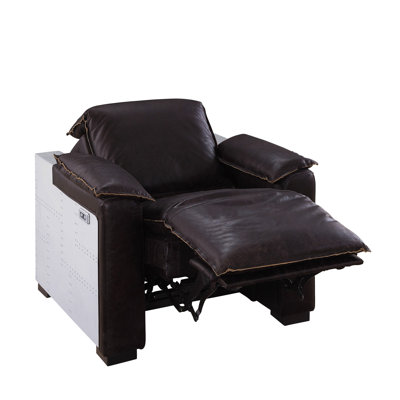 Top Grain Leather & Aluminum Power Motion Recliner