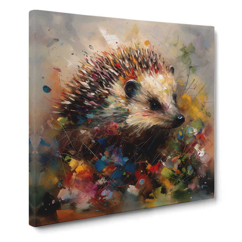 Hedgehog Expressionism - Wrapped Canvas, 35cm H x 35cm W x 3cm D