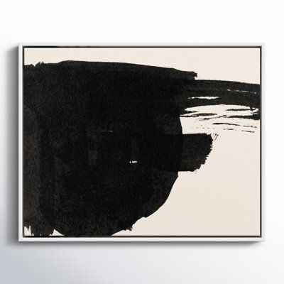 Abstract Black And White Large Brush Stroke by Oliver Gal