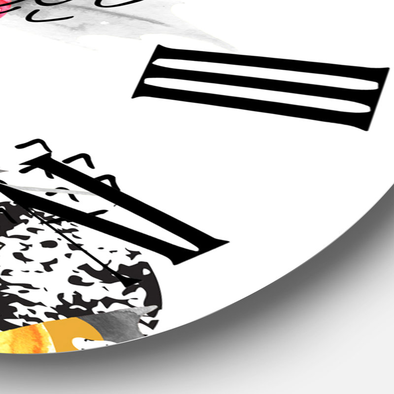 Minimal Formes fluides dans le style Bauhaus Memphis - horloge murale moderne, Surdimensionné