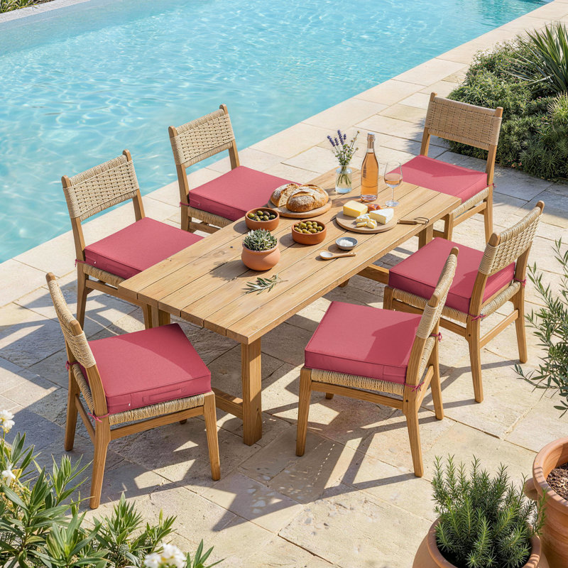Outdoor Cushion Covers 18.5X16x3 Dining Chair Cushion Covers, Covers Only, Fuchsiared, 18.5" W x 16" D