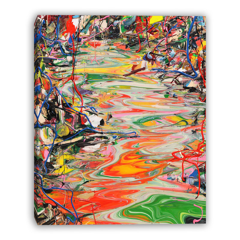 Abstract River Flow Wrapped Canvas Wall Art, 40"H x 30"W x 1.5"D