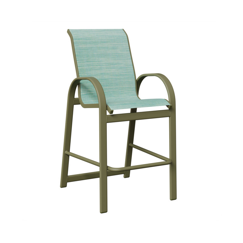 Chaise de bar Cazares, Paysage marin, Vert sauge