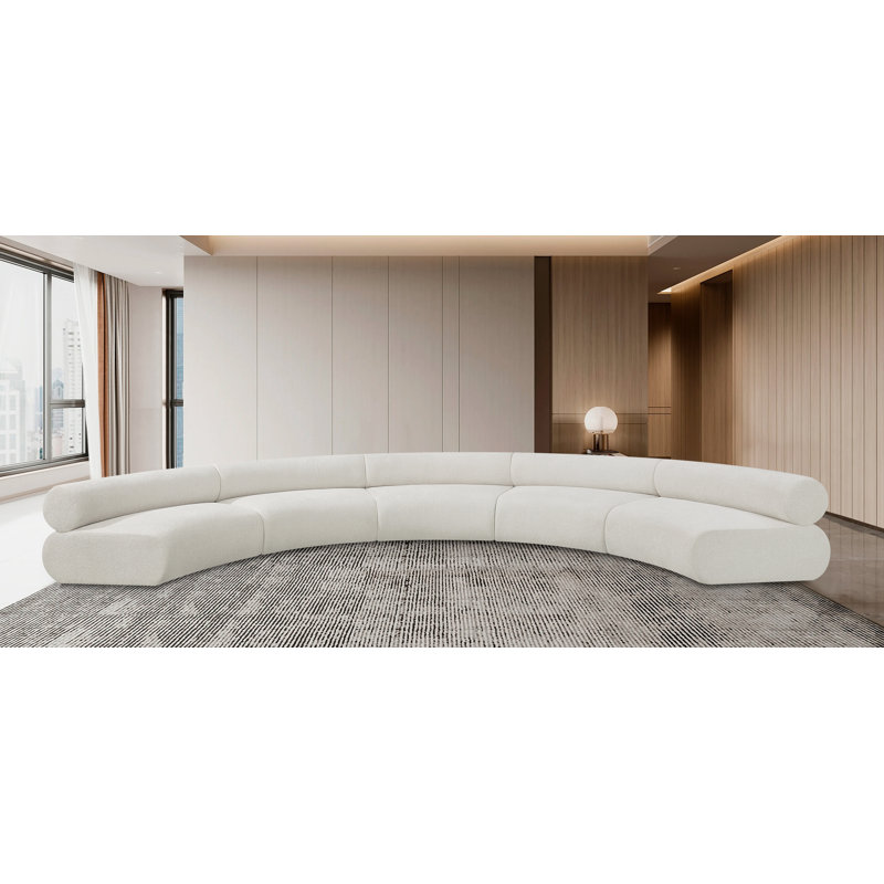 Canapé modulaire rembourré Bale, Tissu chenille crème