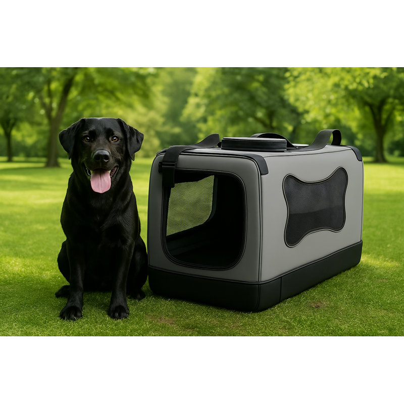 Caisse grise pour chien grise, Très grand H 25 po x l 22 po x P 34 po
