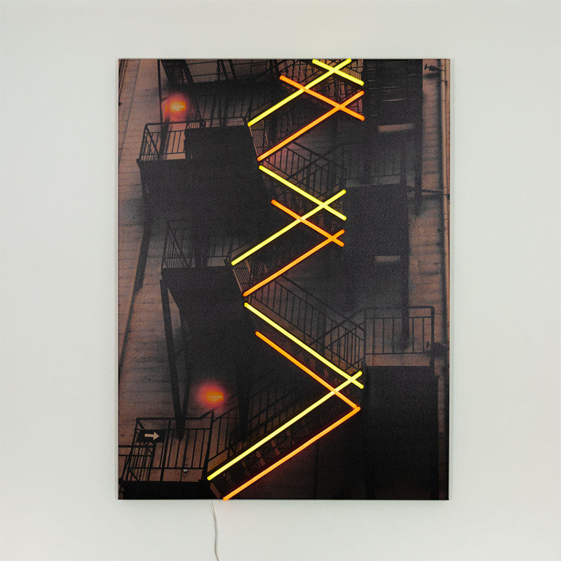 Peinture murale (DEL néon) - NY Stairs