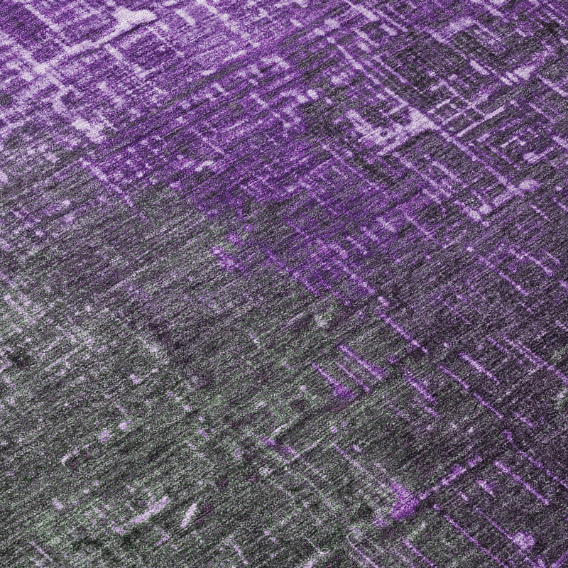 Purple Ombre Flat Woven Synthetic Washable Area Rug 3' x 5'