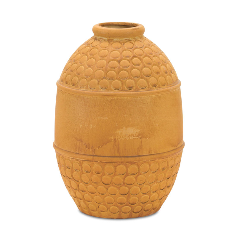 Vase en terre cuite à bulles H 10 po