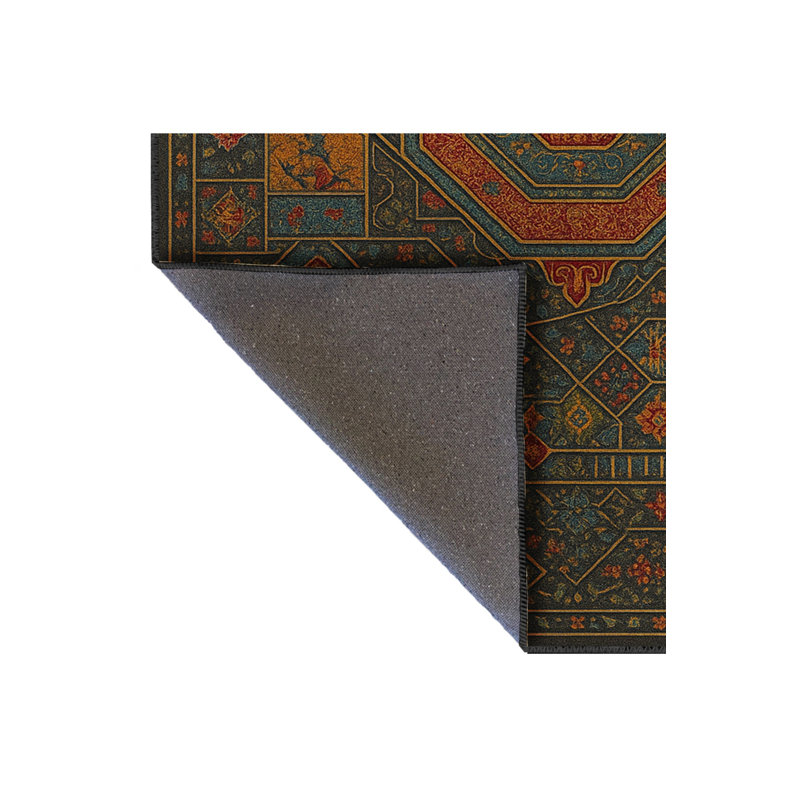 Tapis brun tissé à motif floral lavable Mosso, 2 pi 4 po x 3 pi 11 po