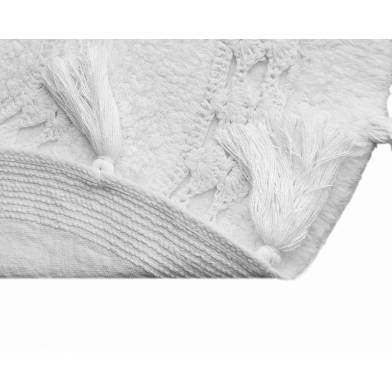 Tapis pour salle de bain Abinash, Blanc