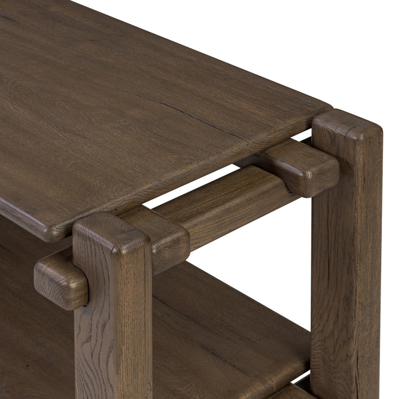 Marcia Console Table by Thomas Bina/Ronald Sasson, 29.5" H x 86.75" W x 22.5" D, Gray Reclaimed French Oak