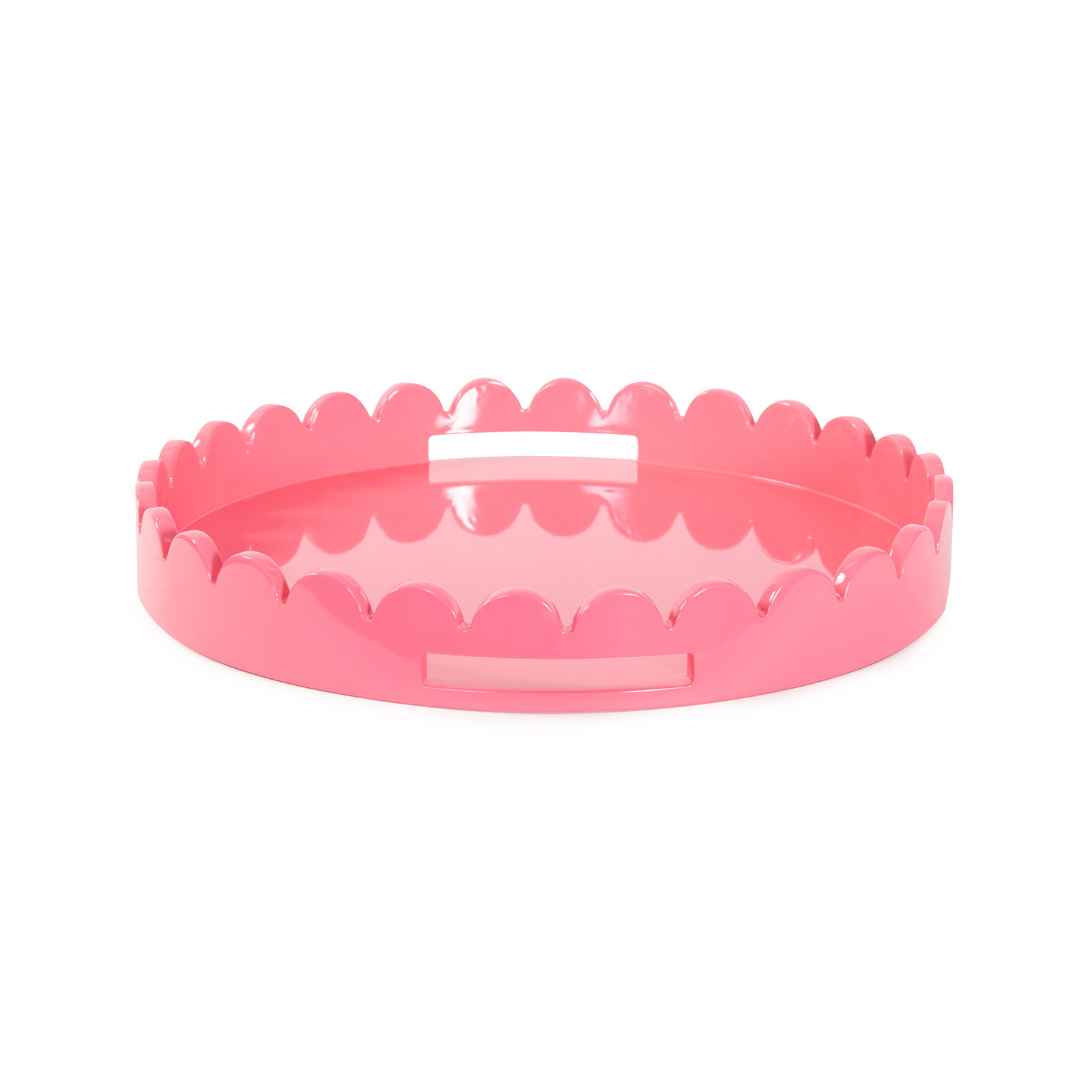 Hindley Handcrafted Round Decorative Tray, Pink