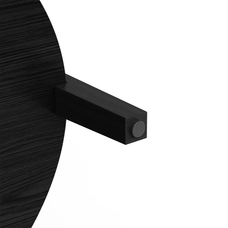 Table basse ovale en bois massif avec tablettes à 2 niveaux, Noir