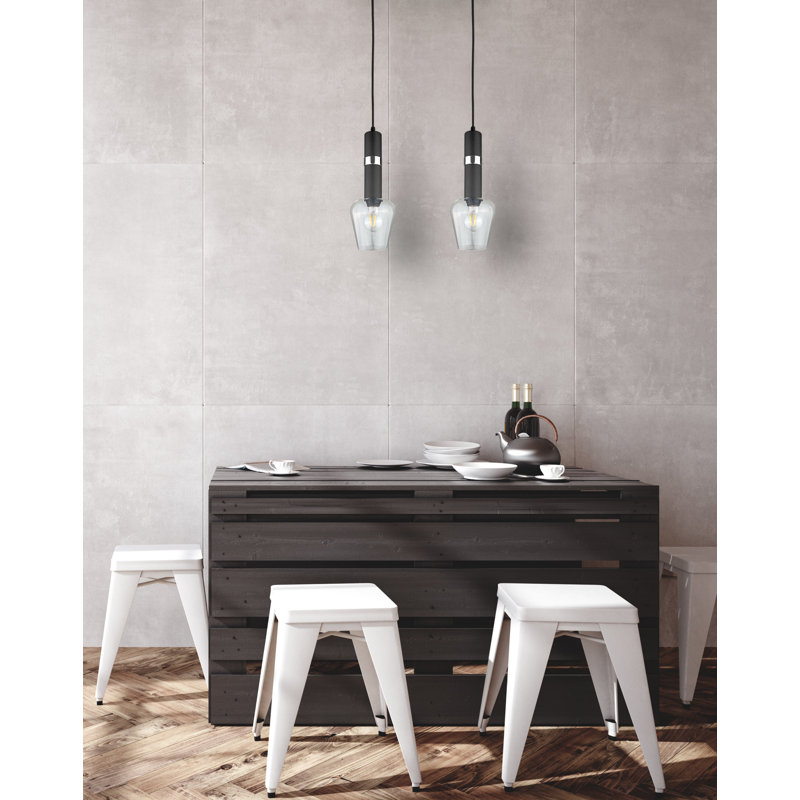 Damia 2 - Light Kitchen Island Pendant, Black/Silver