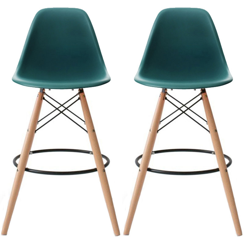 Carino Crimmins Metal Bar Stool – Eiffel Leg Counter Bar Height Stool with Curved Back for Kitchen Island, Breakfast Bar, or Pub Table, Home Bar
