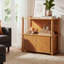 Table de bout en bois avec tablette ouverte et armoire de rangement, polyvalente et élégante pour un décor moderne