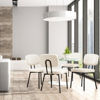 Ensemble de chaises de salle à manger rembourrées en polyuréthane avec dossier (ensemble de 4)