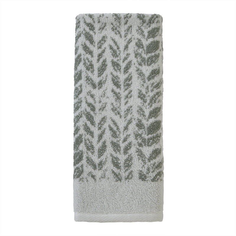 Gracie Oaks Distressed Leaves Hand Towel, Sage
