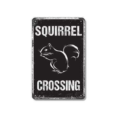 Vintage Style Squirrel Crossing Farm (2 Pack) 7 Inch x 10 Inch Novelty Aluminum Sign