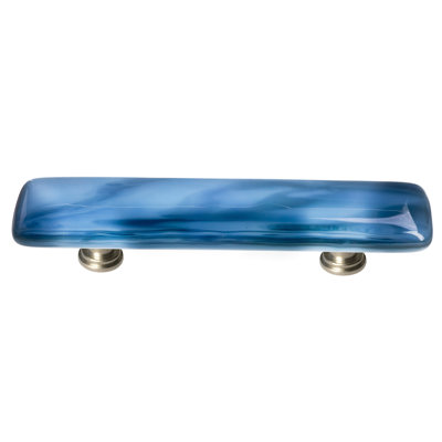 Cirrus 3" CTC Marine Blue Decorative Cabinet Glass Bar Handle Pull