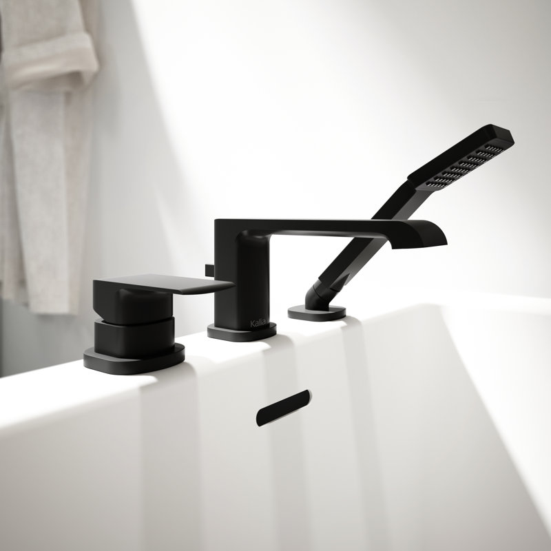 Sobrio 1 Handle Deck Roman Tub Faucet, Matte black 