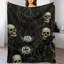 Jeté en flanelle Skulls And Flowers-133659209