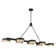 Ashor 8-Light LED Linear Chandelier in Matte Black with Warm Brass Accents