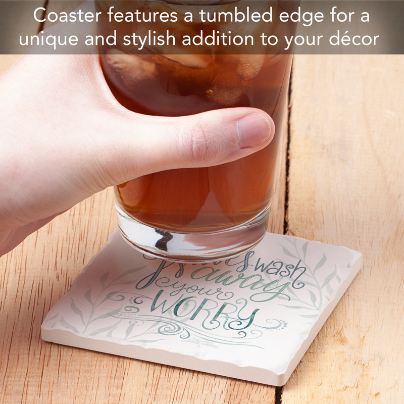 Waves Wash Away Single Tumbled Tile Coaster Create Your Own Set